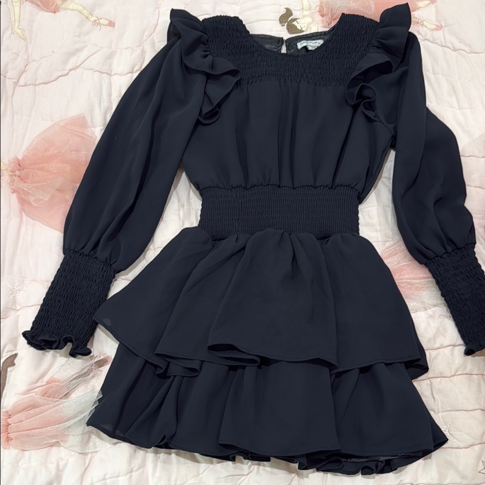 Habitual Black Textured Dress